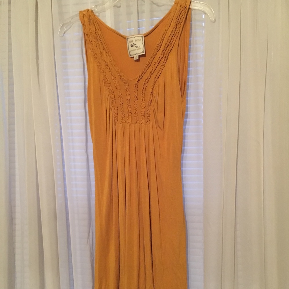 Pink Rose mustard tank dress size M
